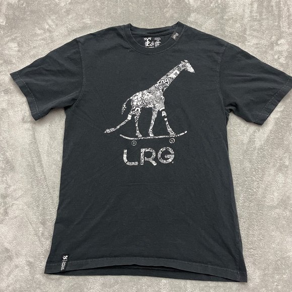LRG LIFTED RESEARCH GROUP GIRAFFE SKATEBOARD SKATE TEE T SHIRT Mens L Black - Picture 1 of 8